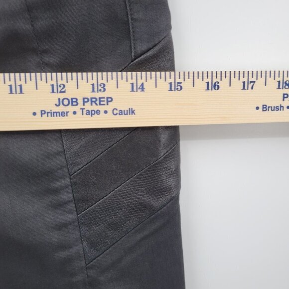 Rag & Bone Women Black Lamb Leather Cotton Low Rise Skinny Moto Jeans Size 24 - Picture 11 of 13